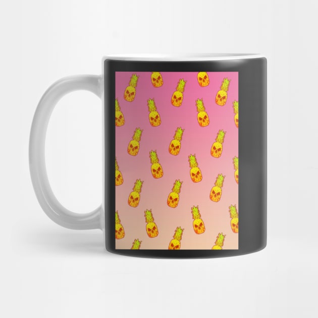 Pink Pineapple Skull Pattern by BoneArtPetite